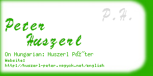 peter huszerl business card